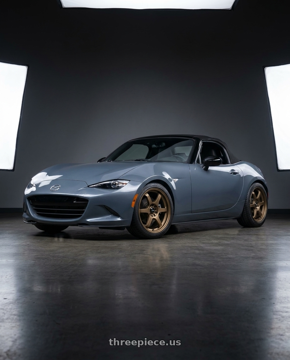 2020 Mazda mx-5 Miata club soft top polymetal grey with Vors LT61 4x100 16x7 +35 Bronze wheels