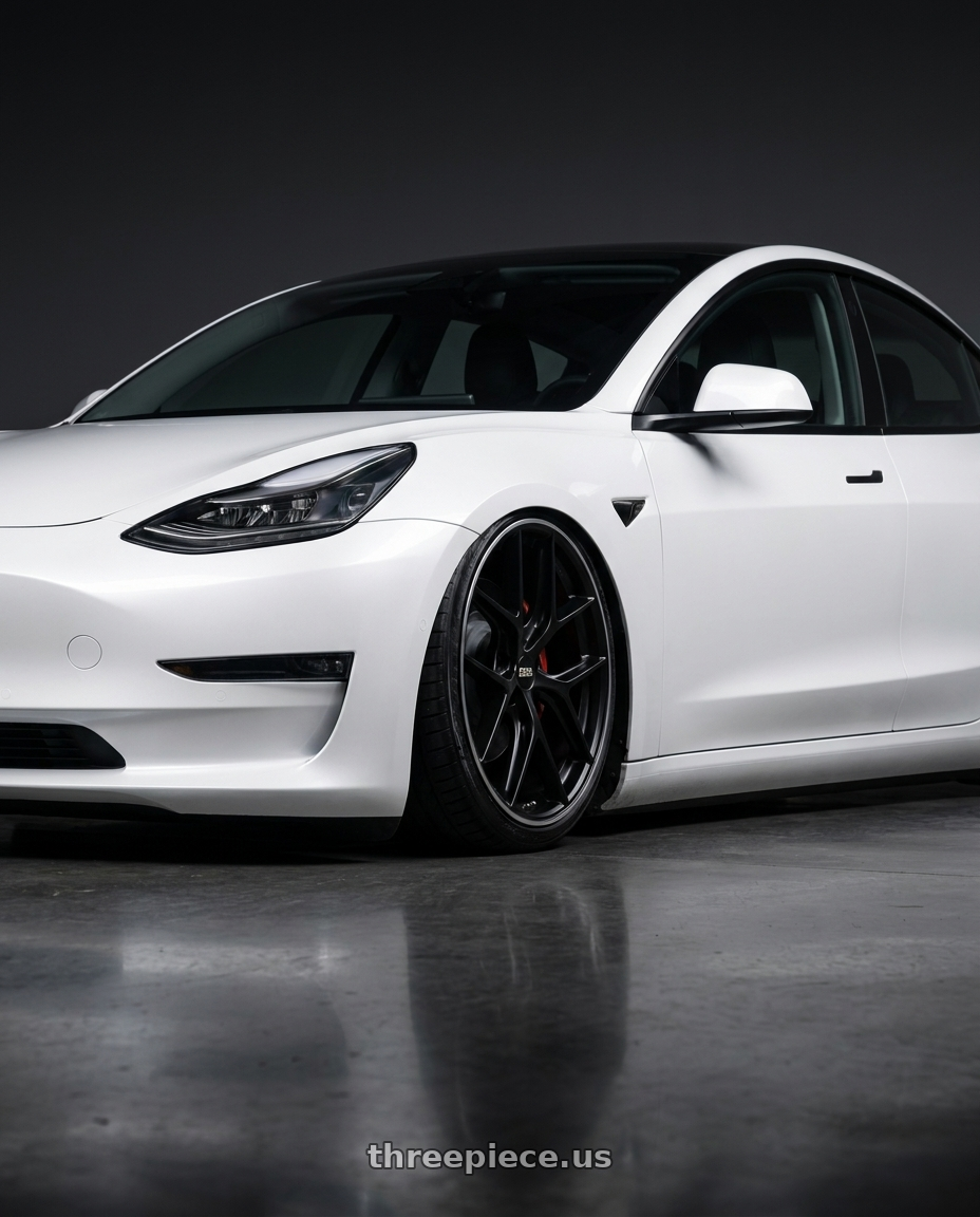 2023 Tesla Model 3 with BBS CC-R 5x114.3 19x8.5+30 Satin Black wheels