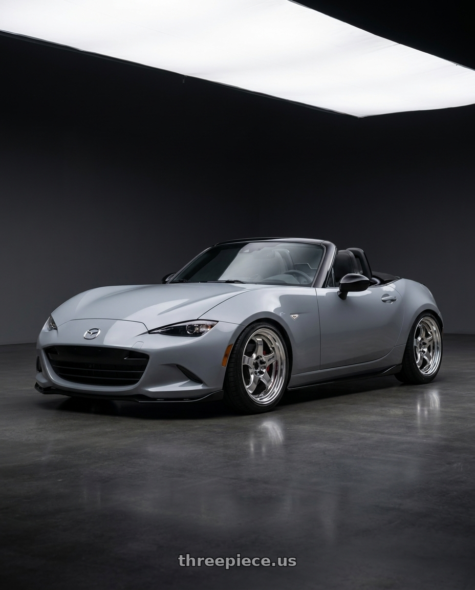 2026 Mazda MX-5 Club with Work Meister S1R 4x100 17x8+38 A Disk Bright Buff Finish wheels