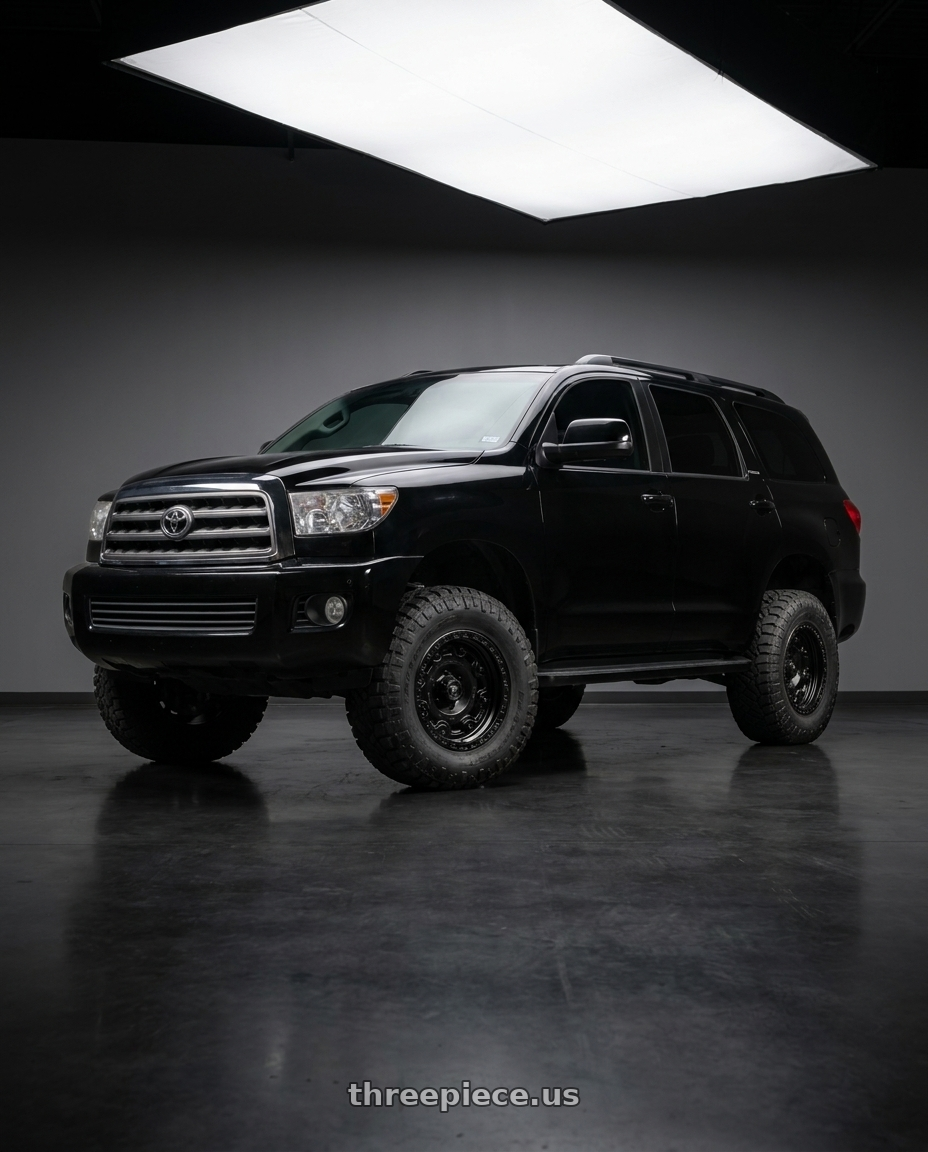 2012 Toyota Sequoia with Fittipaldi Offroad FT106SB 5X150 17x9 +0 Satin Black wheels