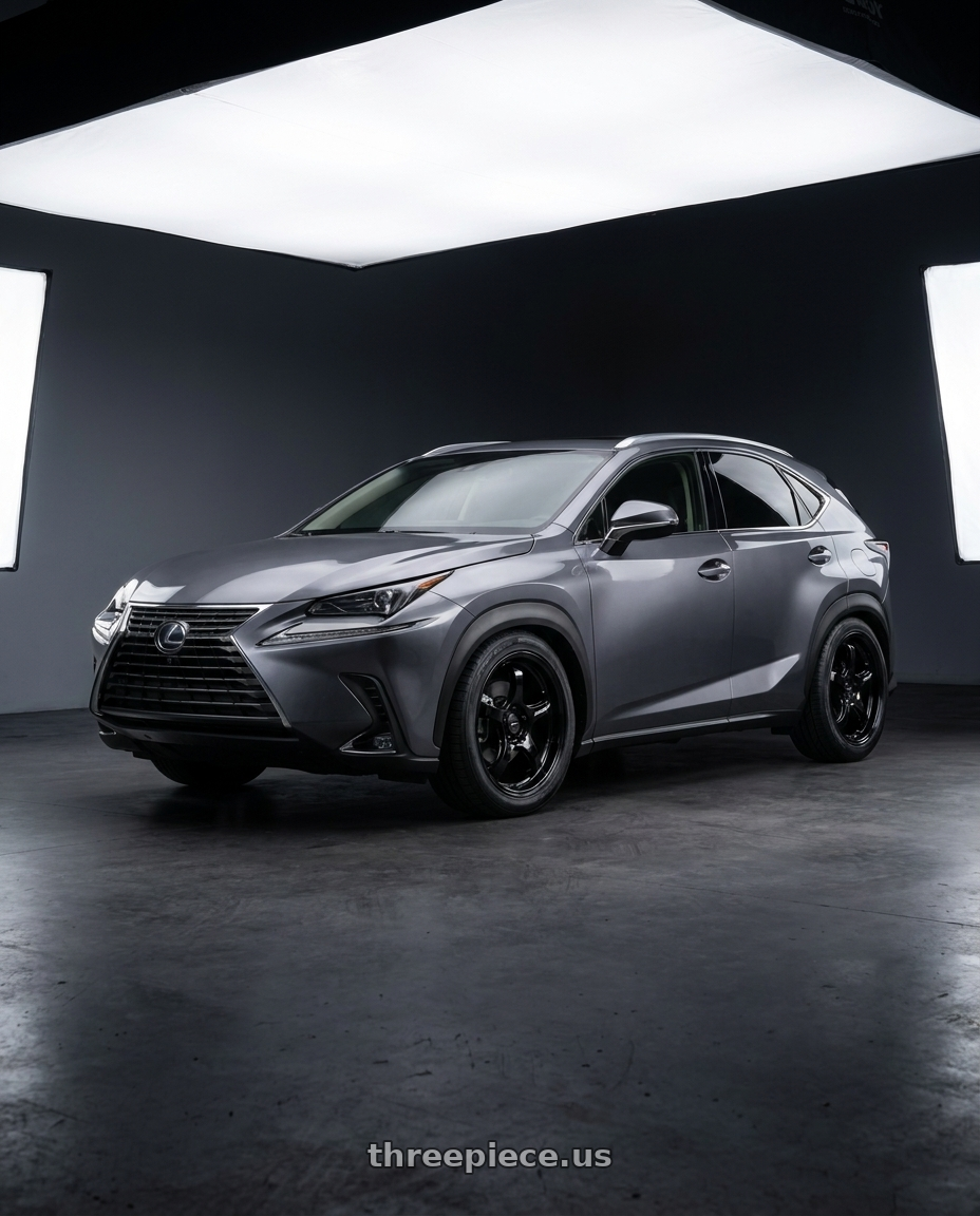 2020 Lexus Nx200 with WedsSport RN-05M 5x112 18x8.0+45 Gloss Black wheels