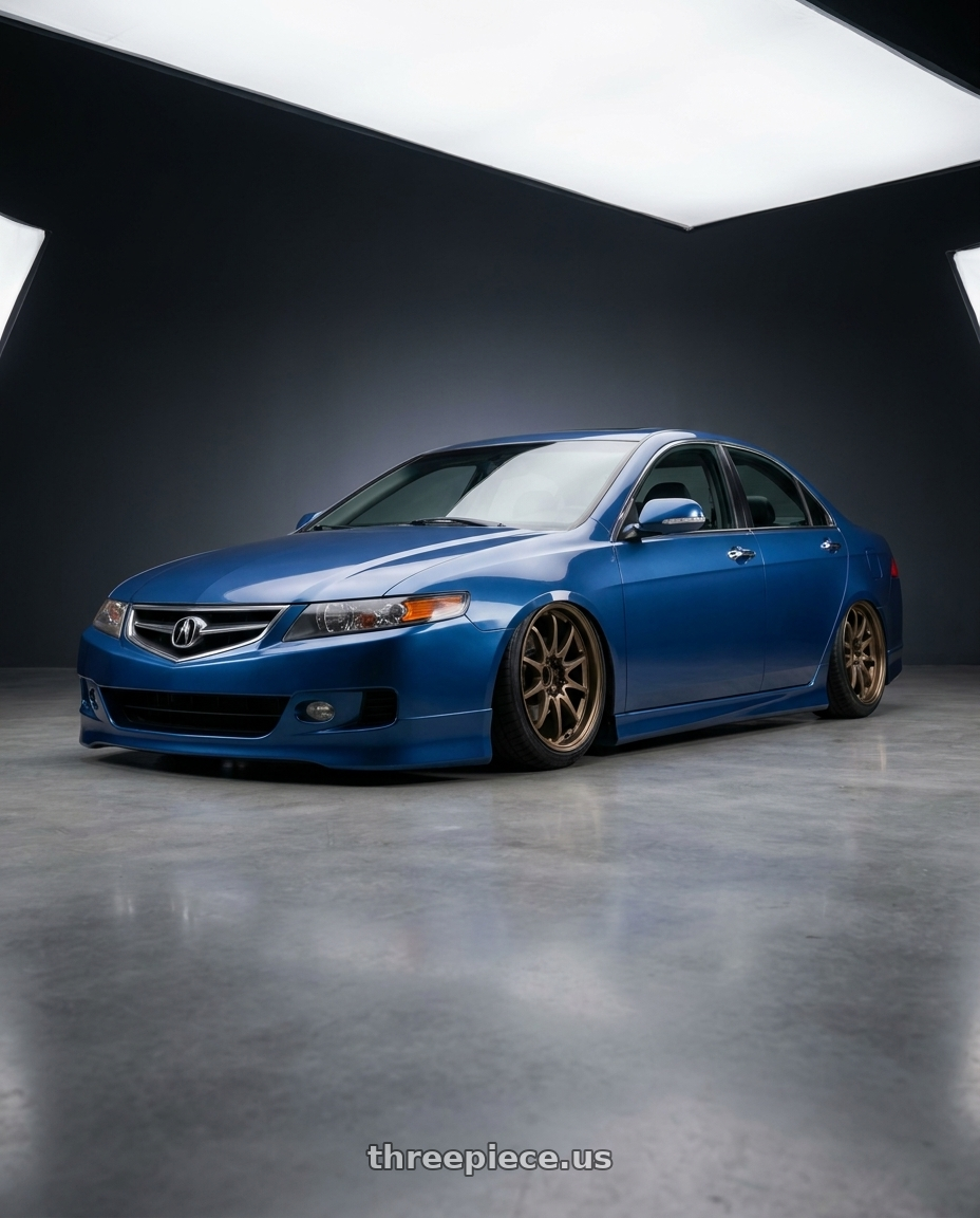 2005 Acura Tsx with Volk Racing CE28N 5x114.3 18x8.5 +30 BRONZE wheels