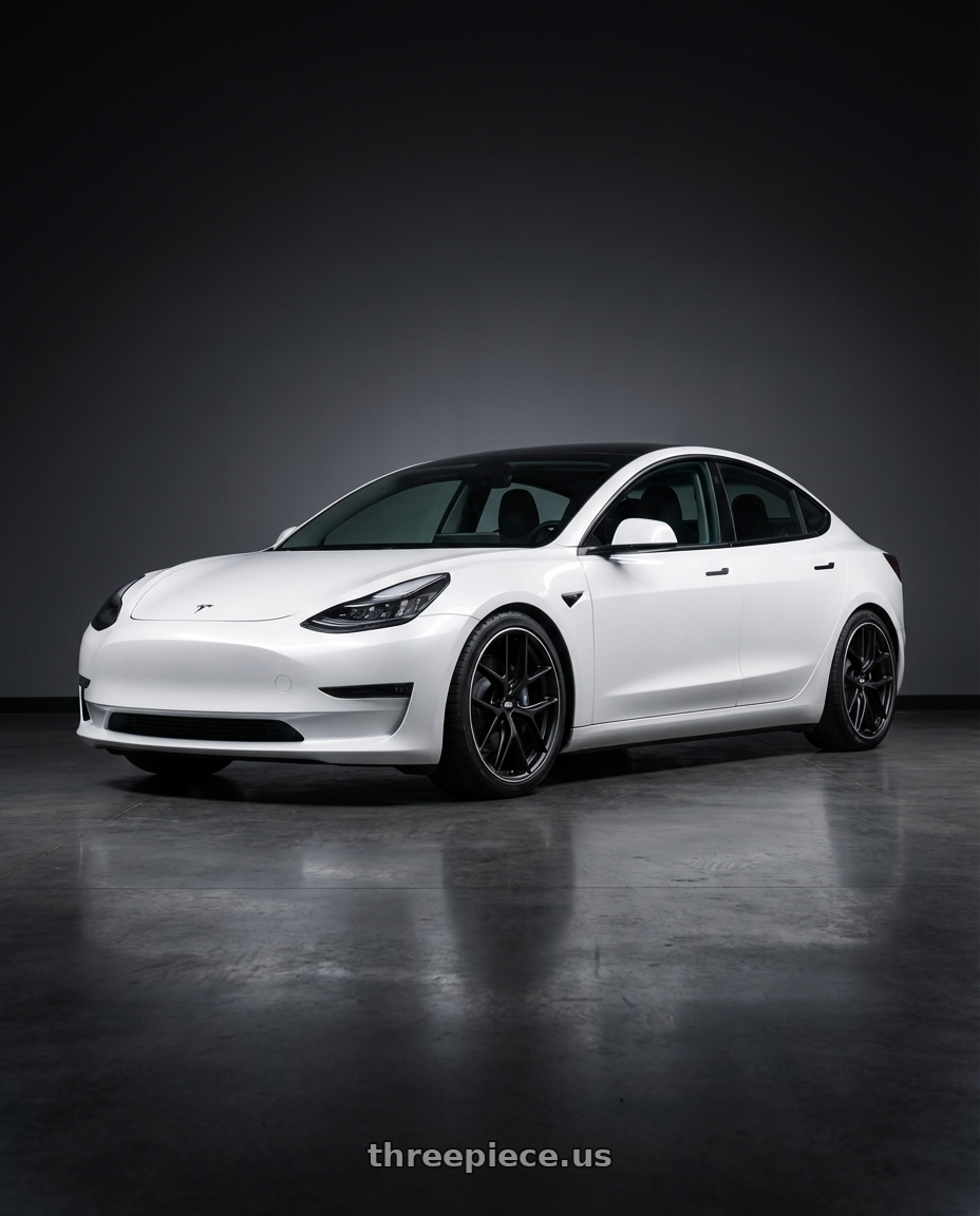 2023 Tesla Model 3 with BBS CC-R 5x114.3 19x8.5+30 Satin Black wheels