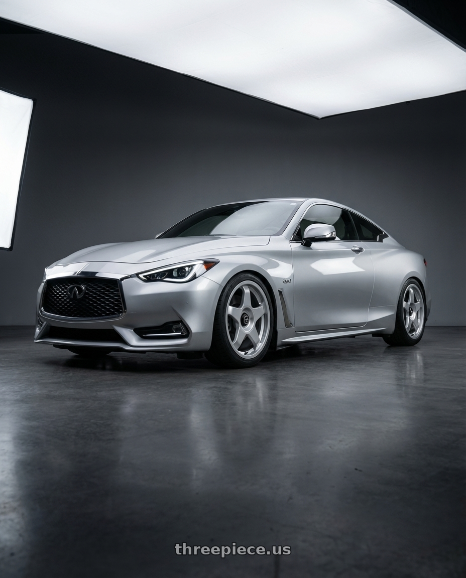 2020 Infiniti Q60 with fifteen52 CHICANE 5x114.3 / 5x120 19x8.5 +35 SPEED SILVER (GLOSS SILVER) wheels