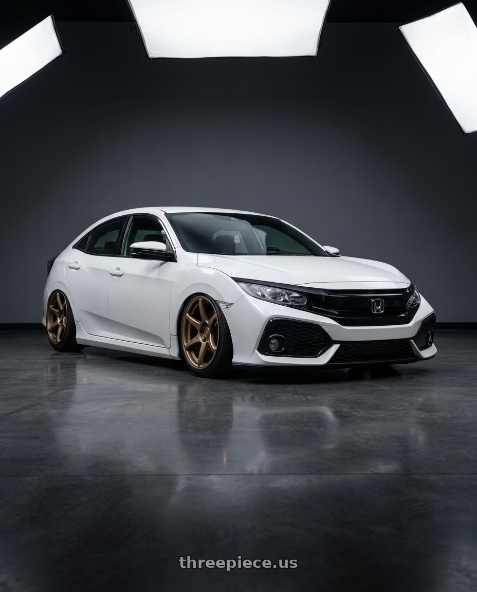 2019 Honda Civic with Kansei K11B Tandem 5x114.3 18x9 12 Bronze wheels