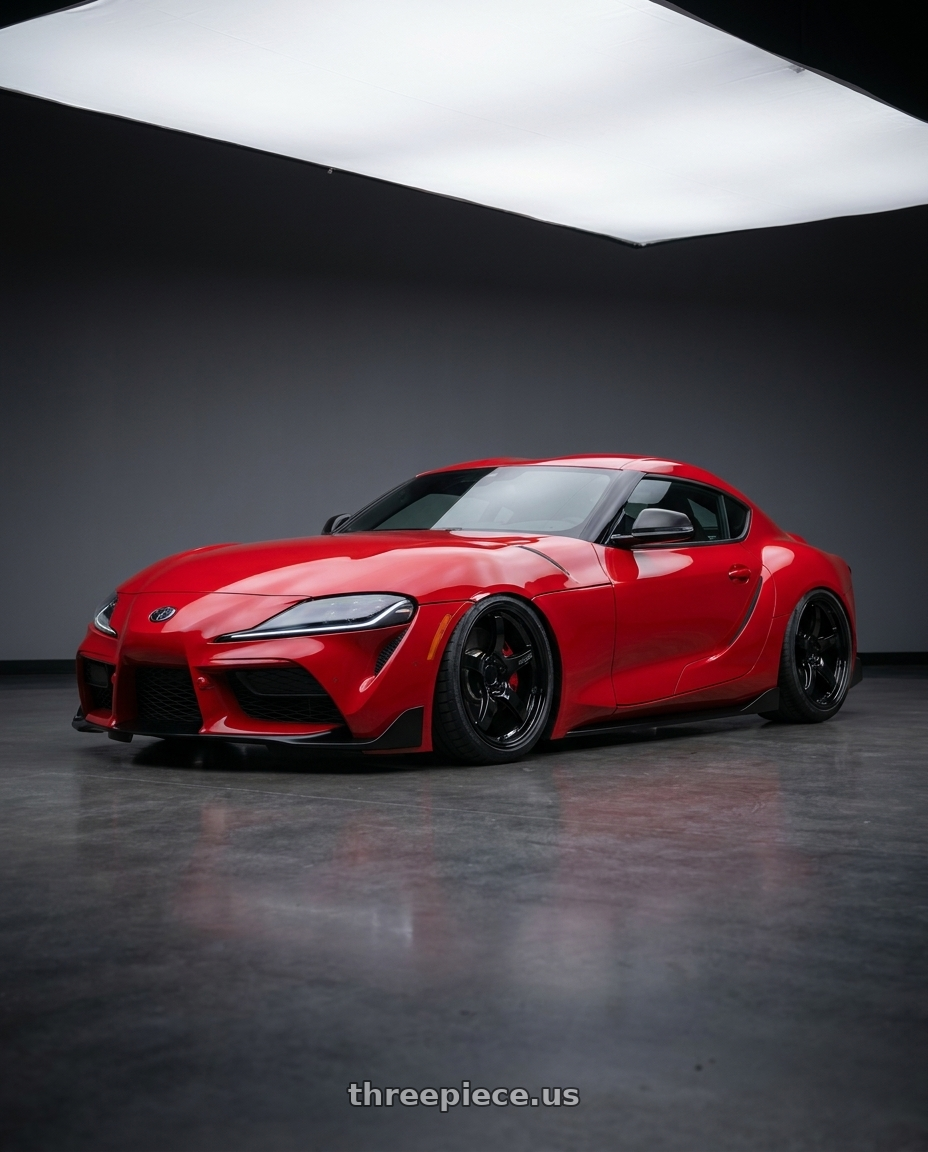 2023 Toyota GR Supra with Gram Lights 57CR 5x112 19x8.5+45 Glossy Black wheels