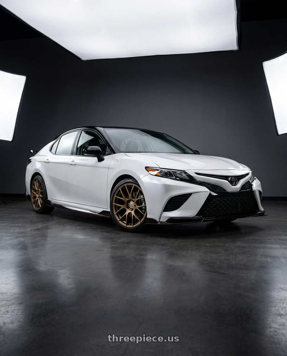 2021 Toyota Camry trd with Work Emotion m8r 5x114.3 19x8.5 +38 Matte Bronze wheels