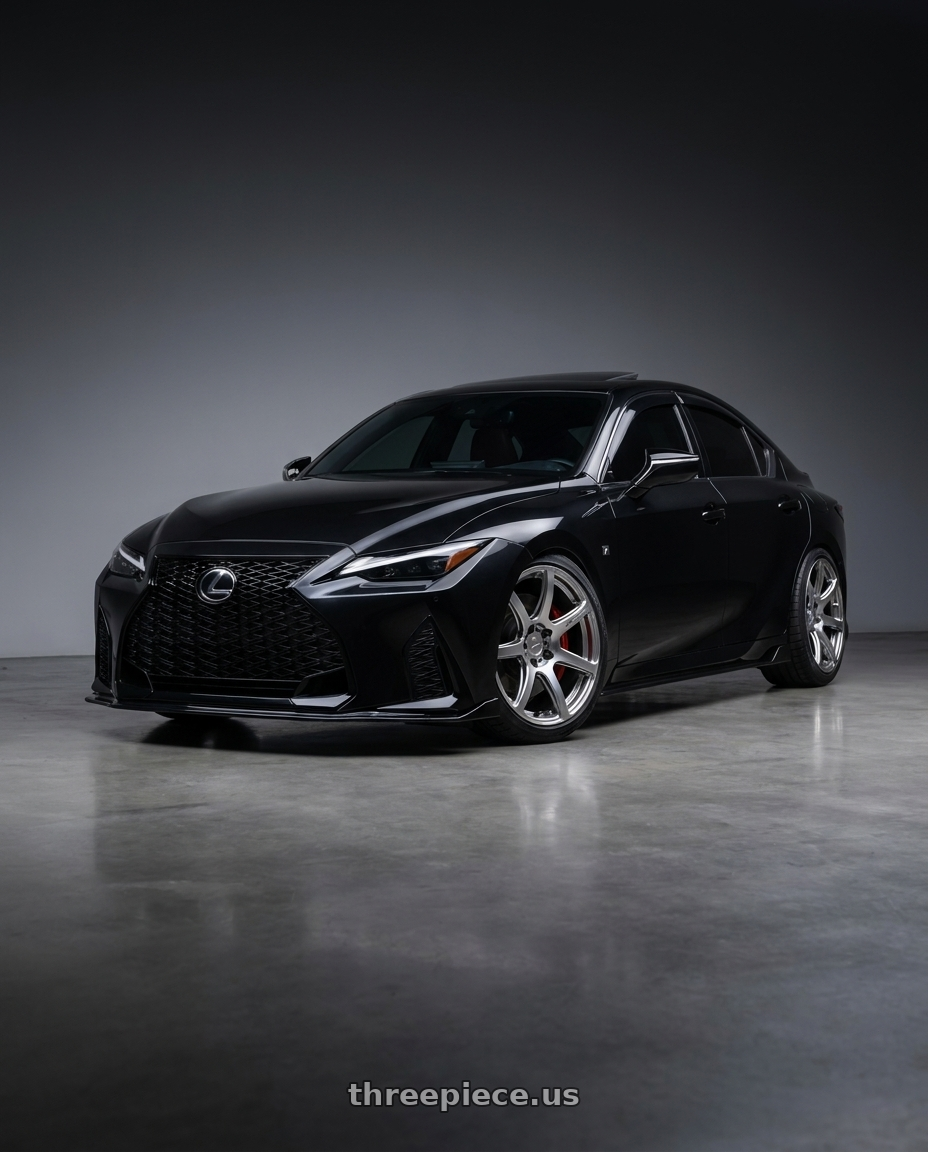 2021 Lexus Is350 with Work Emotion T7r 5x114.3 18x9.5 +38 Gt Silver wheels