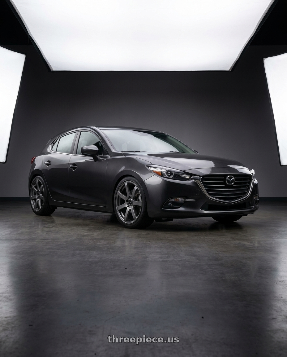 2017 Mazda Mazda3 Grand Touring with Enkei PF07 5x114.3 18x8+45 Dark Silver wheels