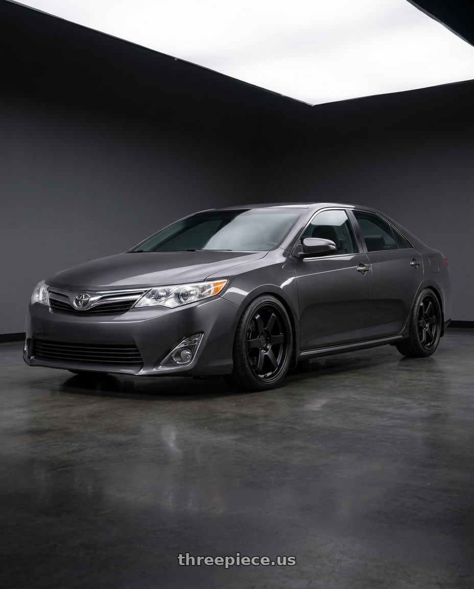 2012 Toyota Camry with KATANA RACING KR08 5x114.3 18x8 +40 Matte Black wheels