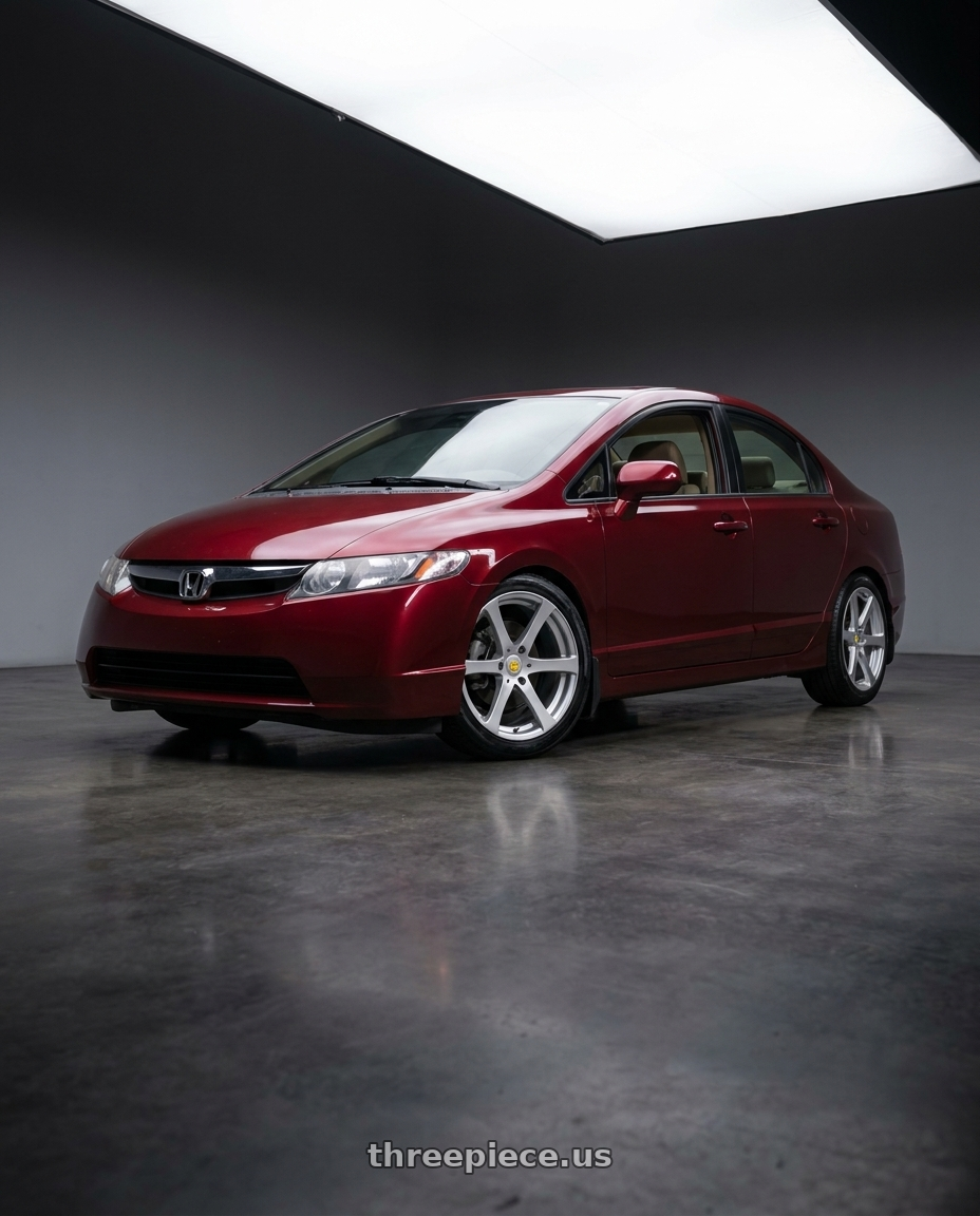 2008 Honda civic with Genius NEWTON 3X112 17X6.5 +22 HYPER SILVER wheels