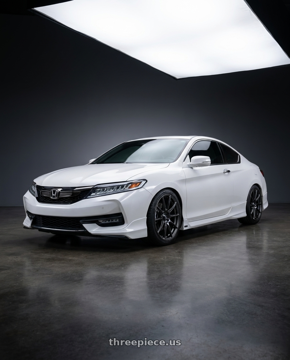 2017 Honda Accord Coupe Touring with WedsSport SA-25R 5x114.3 18x8.5+35 Weds Black Clear wheels