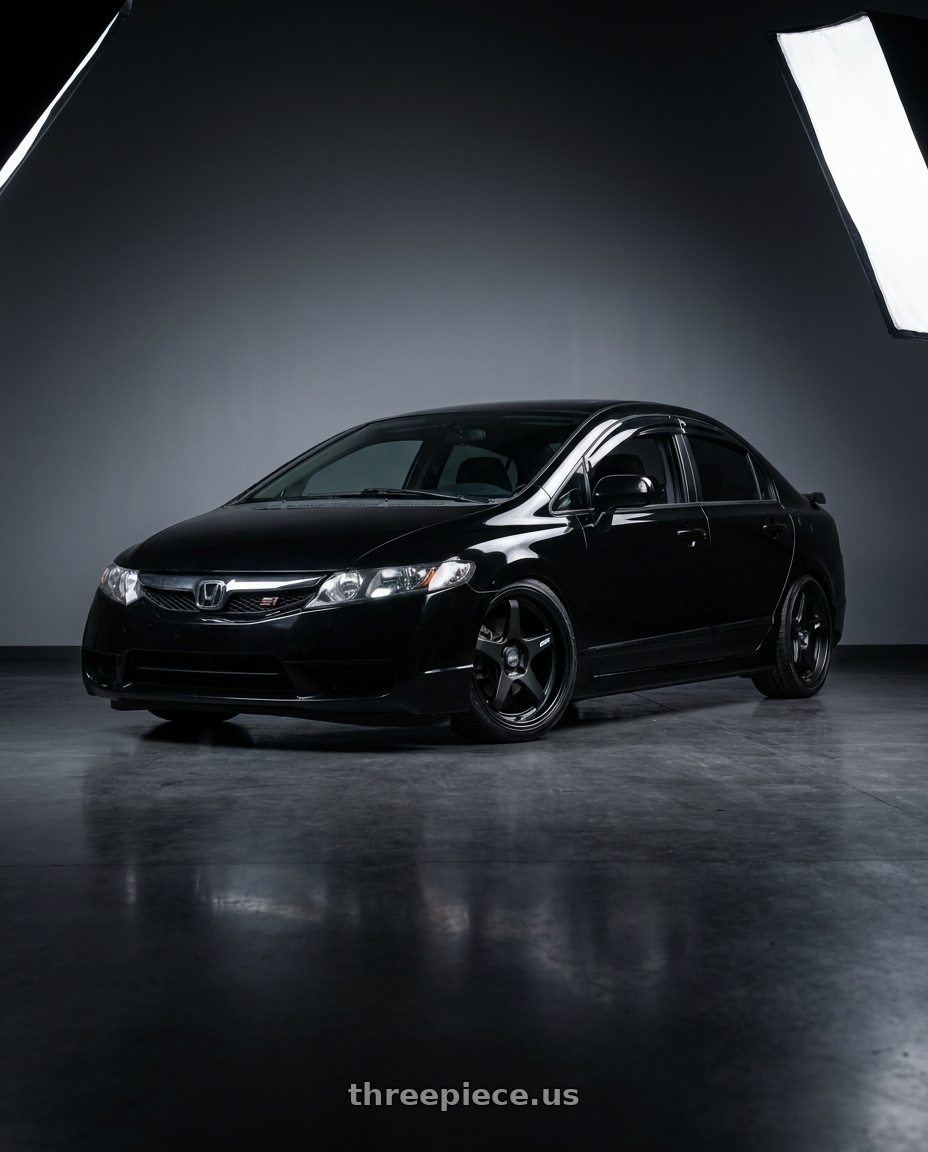 2008 Honda civic si with ESR Wheels APEX SERIES AP5 5x100 18x9.5 +35 Matte Black wheels