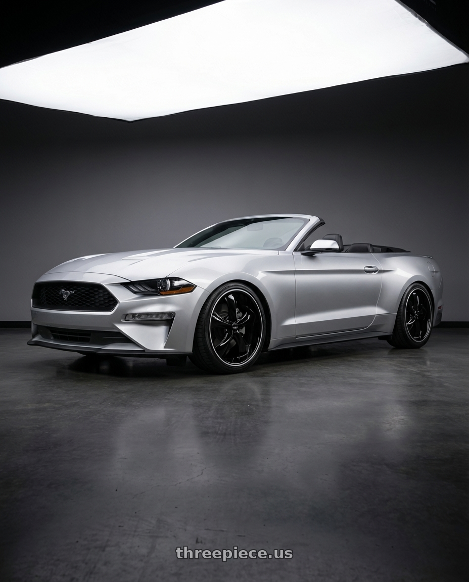 2018 ford mustang with Foose 1PC F104 LEGEND 5X114.3 20X10 +40 GLOSS BLACK MILLED wheels