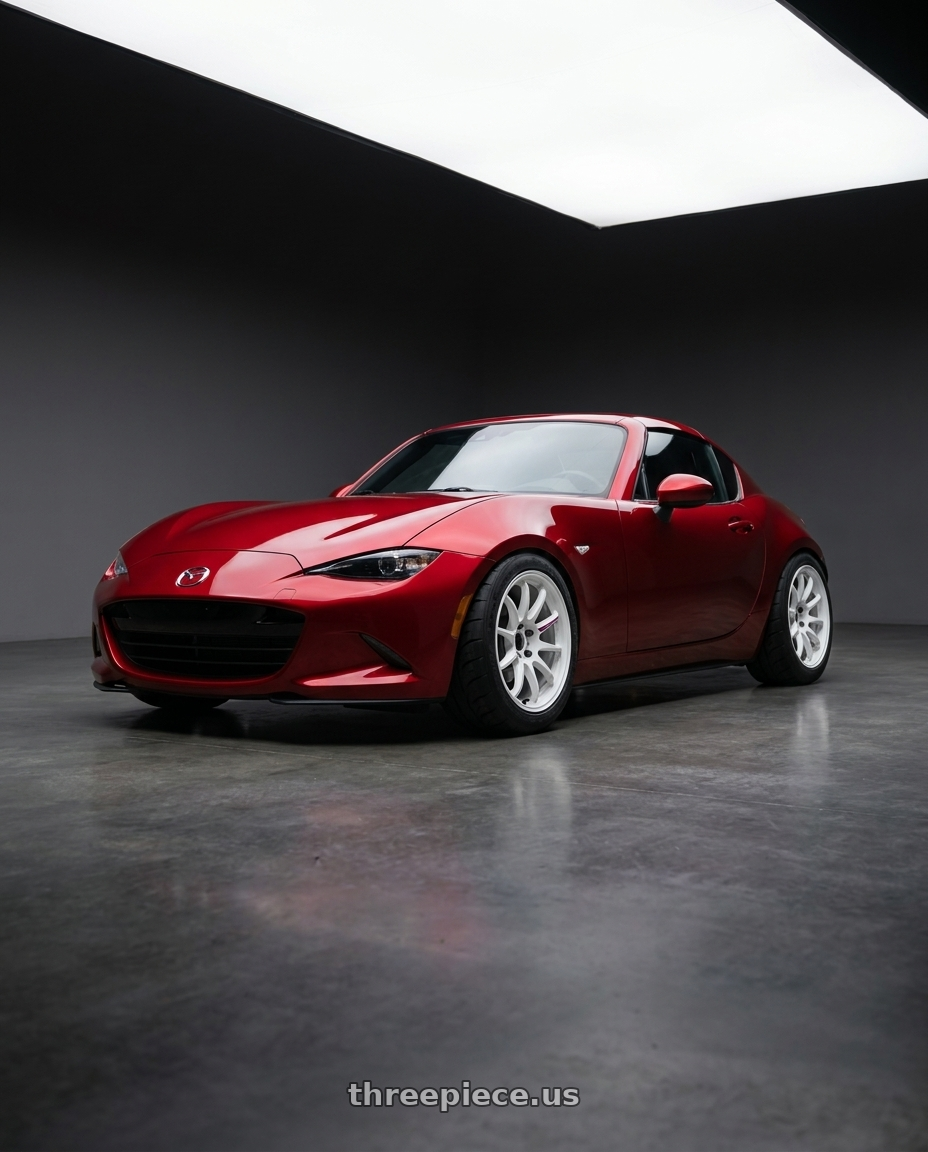 2018 Mazda Mx-5 with Work Emotion Zr10 5x100 17x8 +47 Azure White wheels