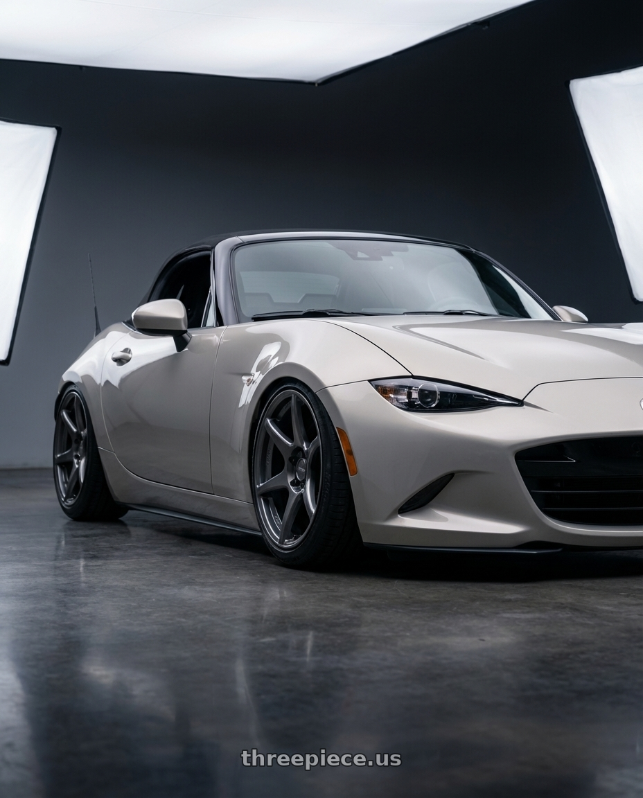 2021 Mazda MX-5 Miata ND with Kansei K11G Tandem 5x114.3 17x9 22 Gunmetal wheels