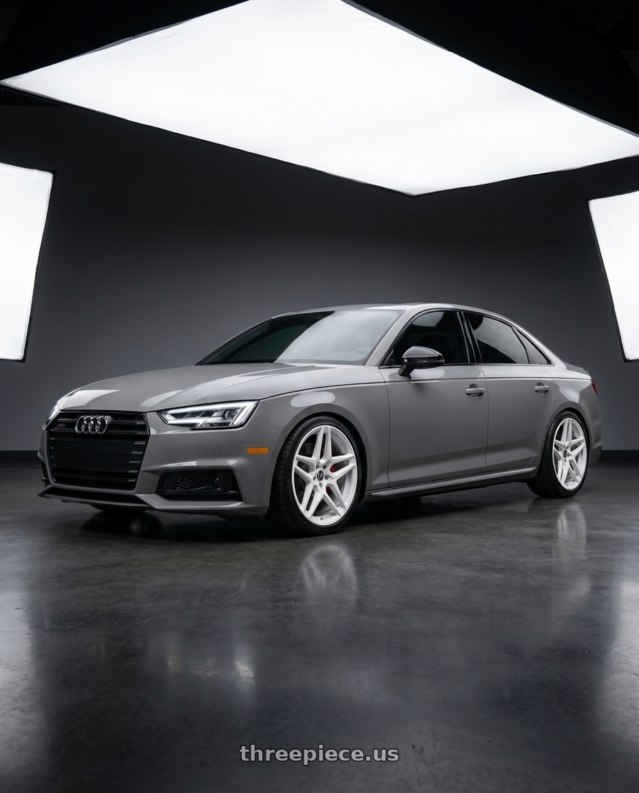 2019 Audi s4 with Heritage Wheel EBISU MonoC 5x112 18x8.5+35 White wheels