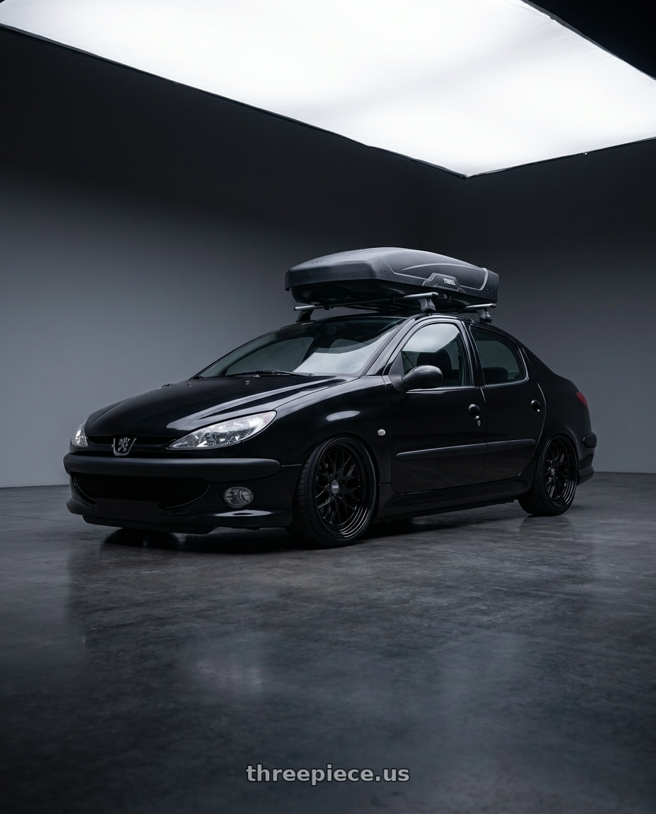 2011 Peugeot 206 SD with ESR Wheels CS SERIES CS01 5x100 18x8.5 +30 Gloss Black wheels