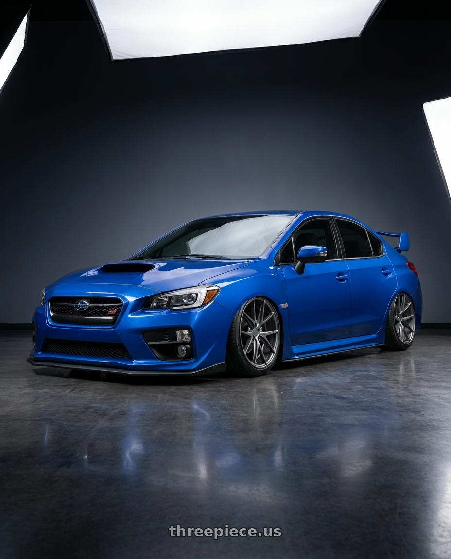 2013 Subaru WRX STI with Niche 1PC M116 MISANO 5X114.3 18X9.5 +40 MATTE GUN METAL wheels