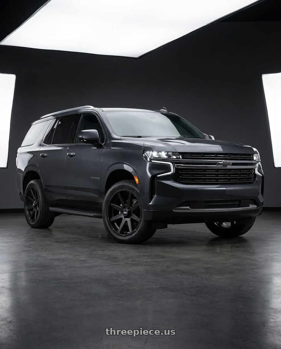 2021 Chevrolet Tahoe LS with Ion Type 143 6x139.7 18x9+18 Matte Black wheels