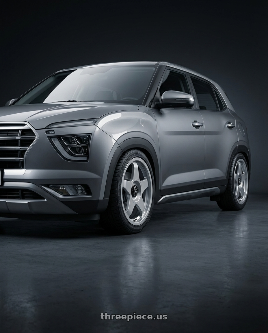 2023 Hyundai Creta Style, Grey with fifteen52 CHICANE 5x100 / 5x112 17x7.5 +35 SPEED SILVER (GLOSS SILVER) wheels