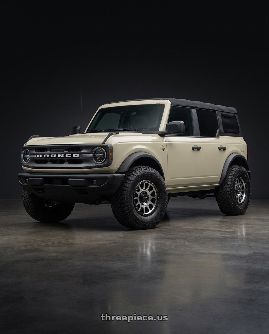 2026 ford bronco with Method Race Wheels 305MB NV 6x139.7 17x8.5 +0 MACHINED - MATTE BLACK LIP wheels