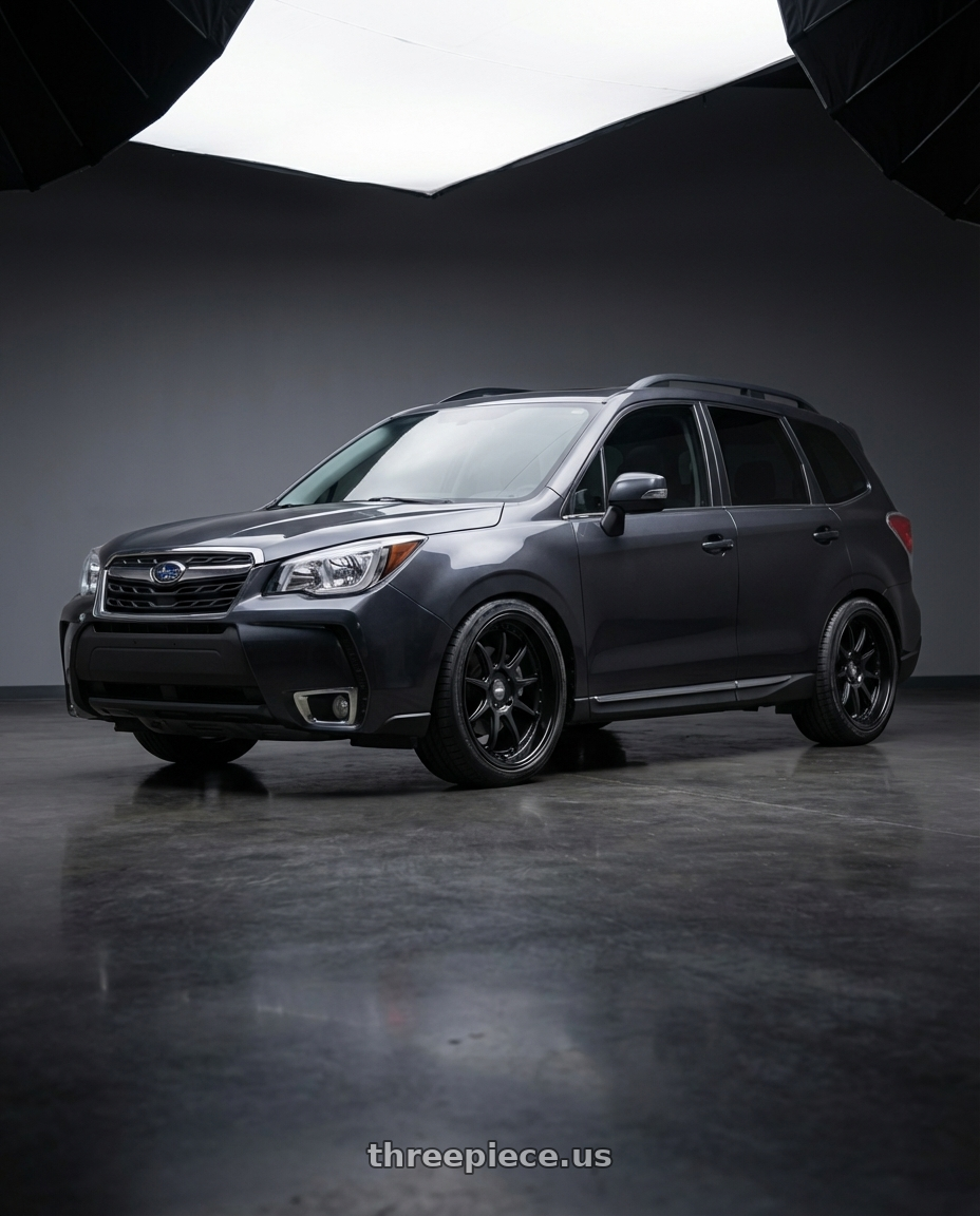 2017 Subaru forester xt touring Dark Grey Metallic with ESR Wheels CS SERIES CS12 5x108 19x9.5 +22 Matte Black wheels