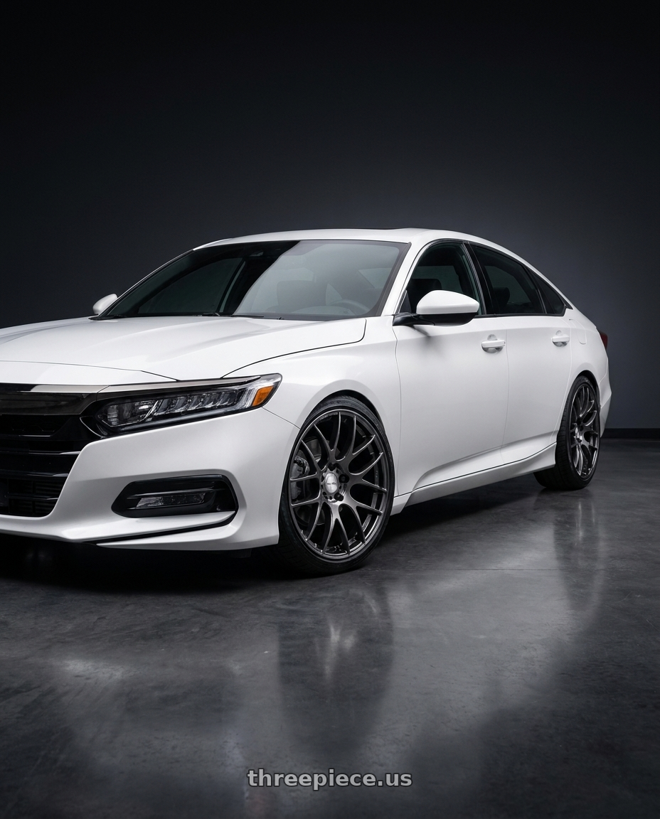 2020 Honda Accord Sport with Work Emotion m8r 5x114.3 19x8.5 +45 Glim Black wheels