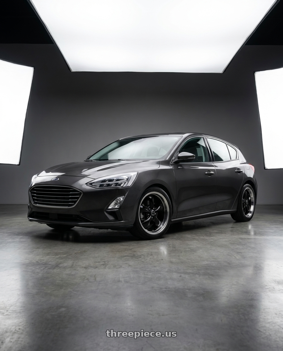 2021 Ford Focus Mk4 with American Racing AR105 TORQ THRUST M 5X127 18X8 0 GLOSS BLACK W/ MACHINED LIP wheels