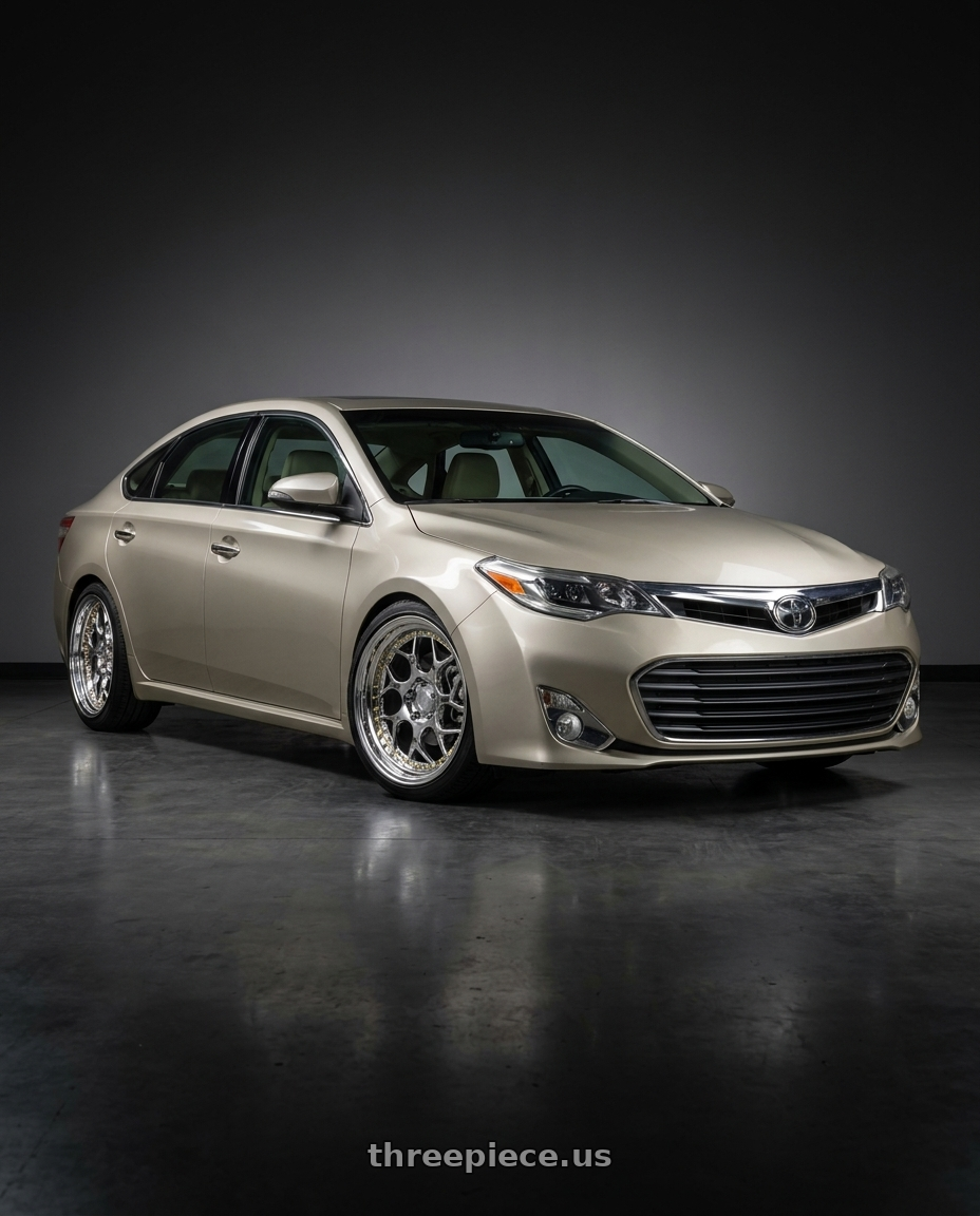 2013 toyota avalon with Aodhan DS01 5x114.3 18x8.5+35 Vacuum Chrome W/ Gold Rivets wheels
