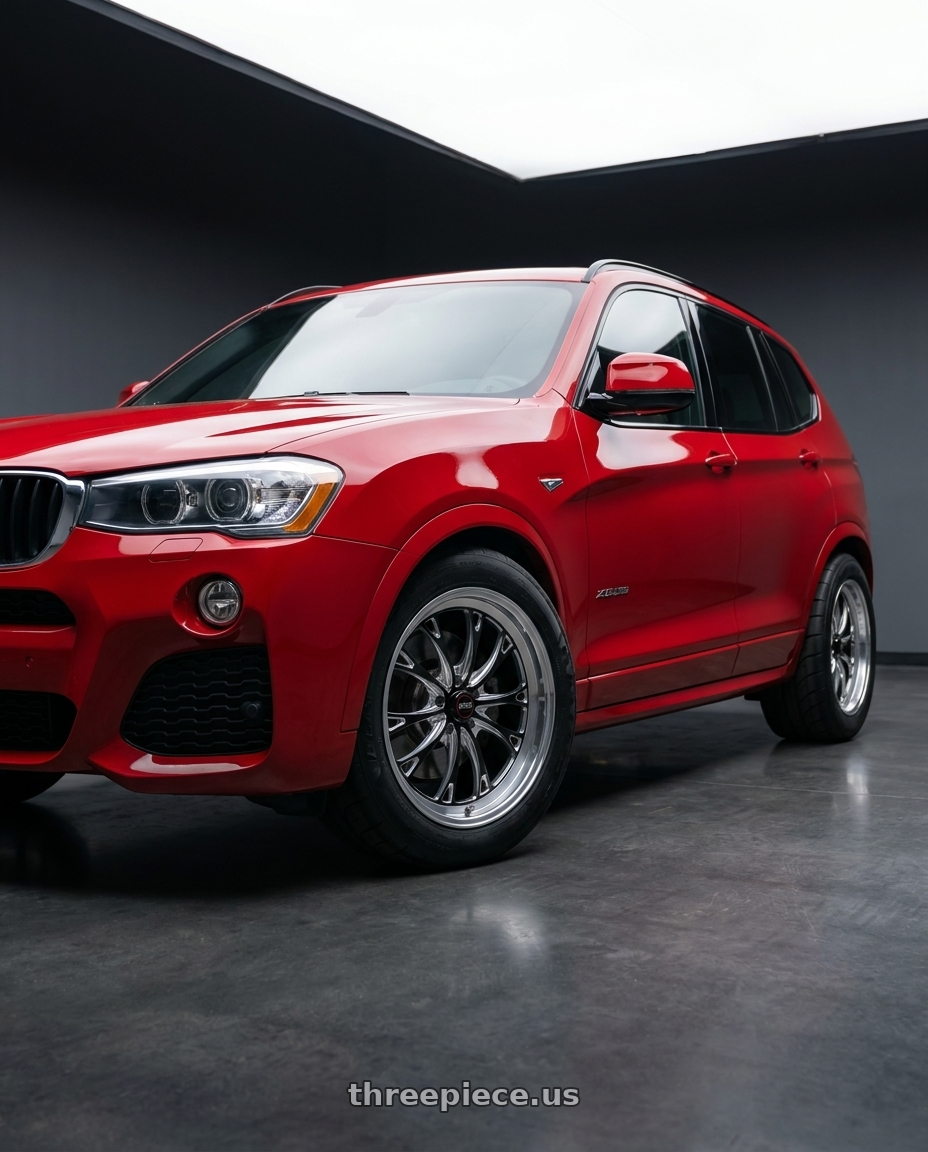 2017 x3 Msport with WELD Performance Belmont 5x120 20x11 +40 Gloss Black/Milled Diamond Cut Lip wheels