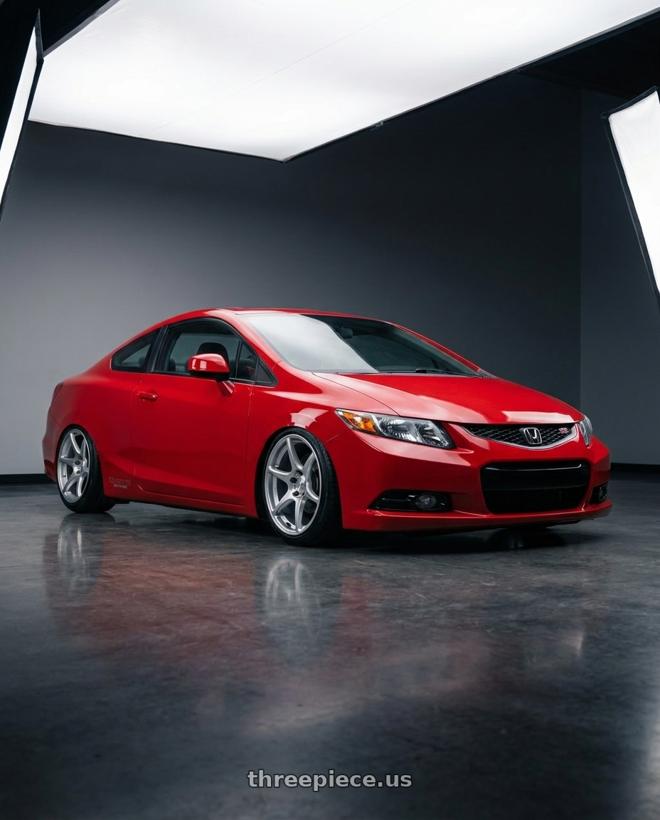 2011 Honda Civic Si with Kansei K11S Tandem 5x114.3 17x9.5 12 Hyper Silver wheels
