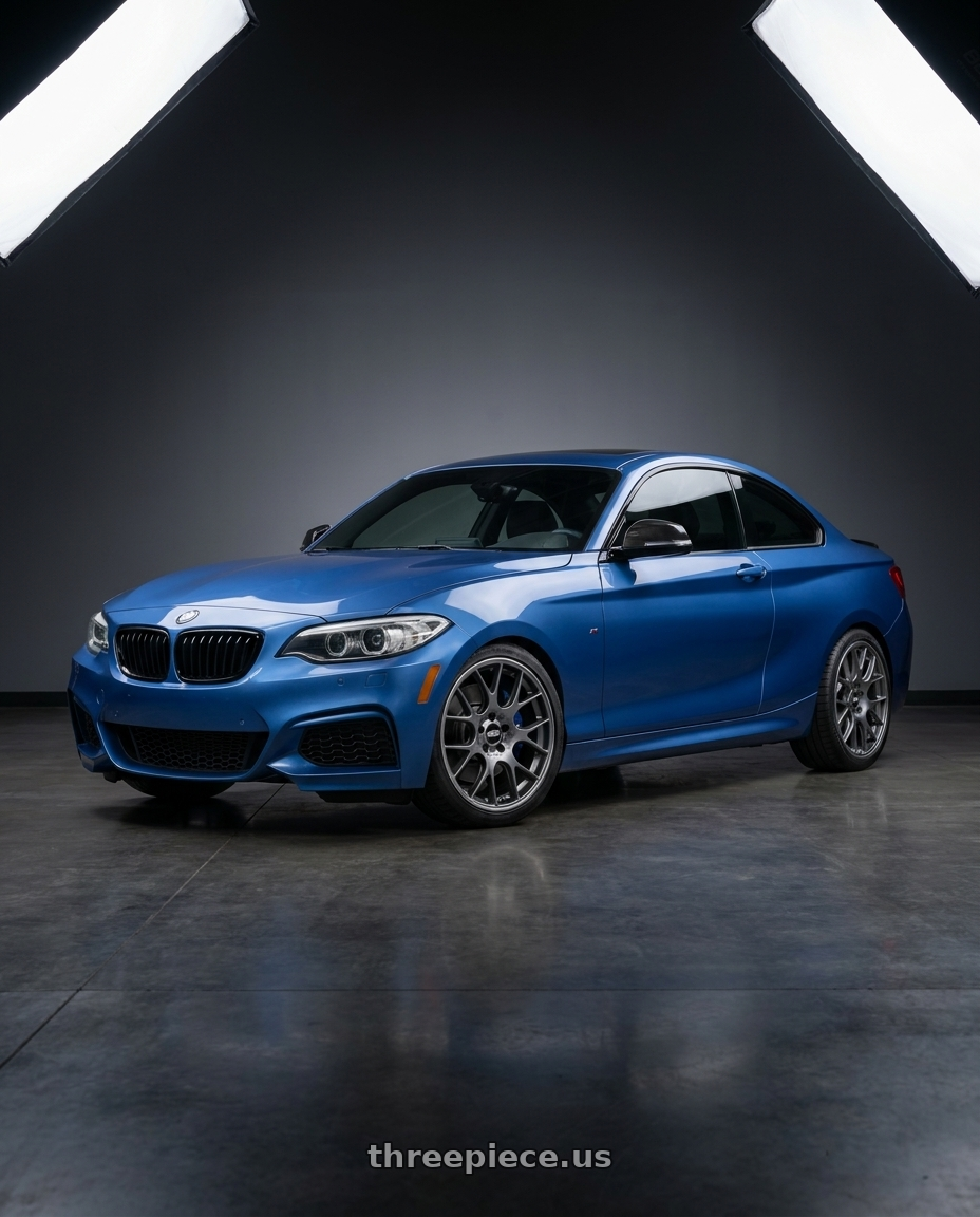 2018 BMW m240i with BBS CH-R 5x120 18x9 +44 Satin Titanium Polished Rim Protector wheels