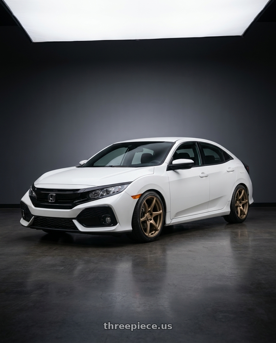 2019 Honda Civic with Kansei K11B Tandem 5x114.3 18x10.5 12 Bronze wheels