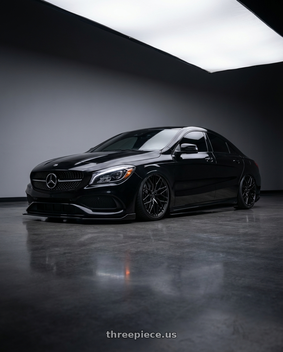 2018 Mercedes-Benz CLA C117 with Avant Garde Wheels M520R 5X112 19x9.5 +40 Gloss Black wheels