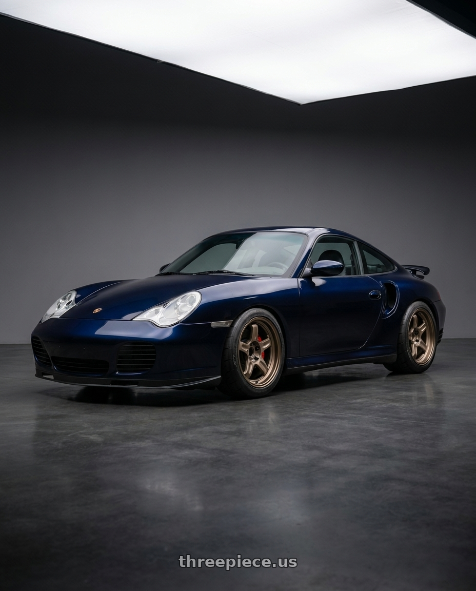 2001 porsche 911 turbo  with Volk Racing 21C 5x112 18x8.5 +35 BRONZE wheels