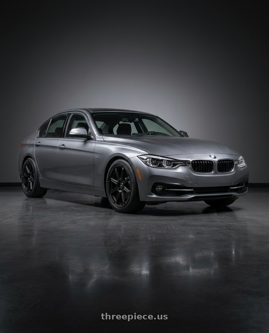 2017 Bmw 330I Xdrive Metallic Grey with Enkei Adventurer 5x114.3 18x8+35 Matte Black wheels