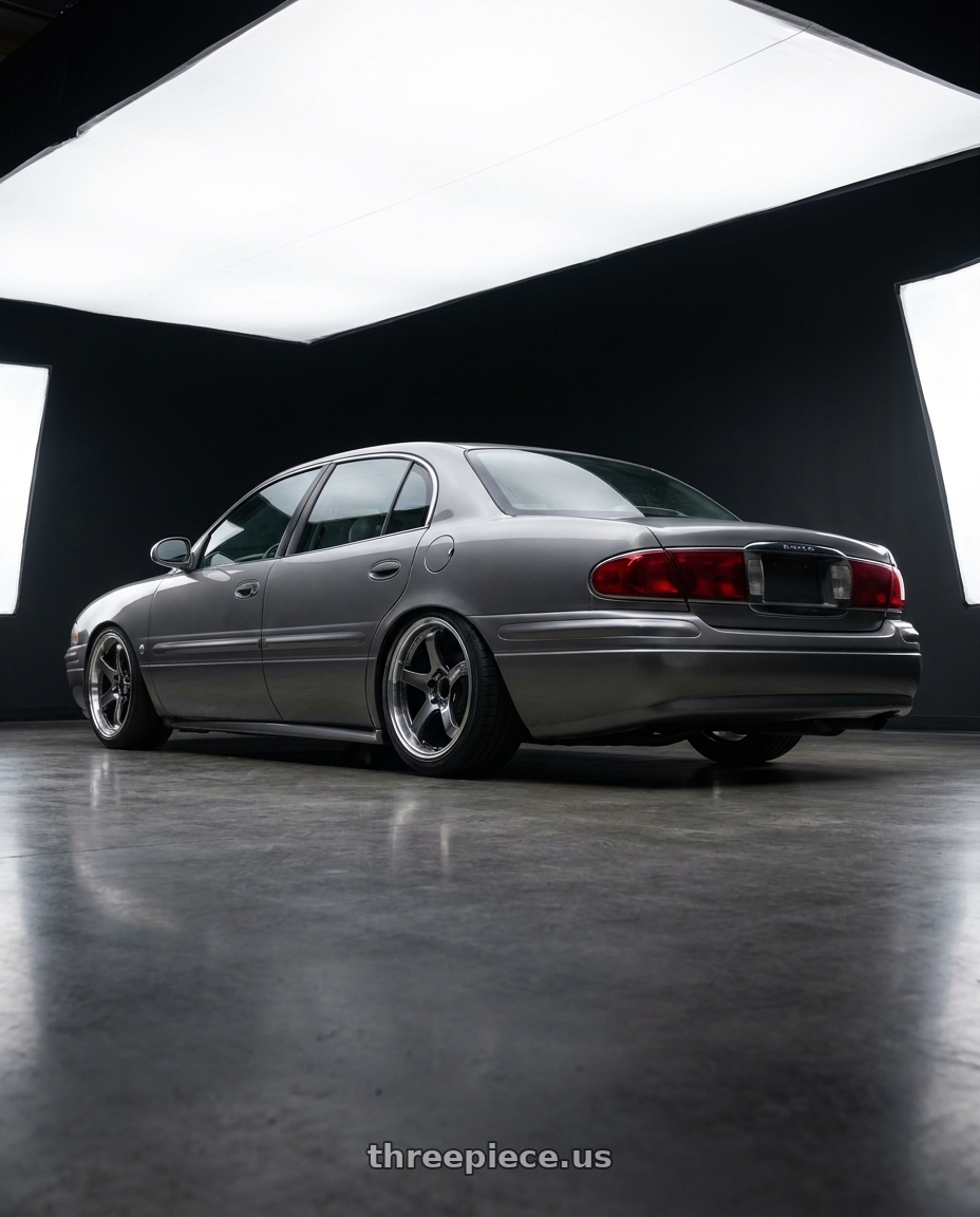 2001 Buick Lesabre with Advan Racing GT BEYOND 5x114.3 19x8.5 +45 MACHINING & HYPER PLATINUM BLACK wheels rear three quarter view square tires