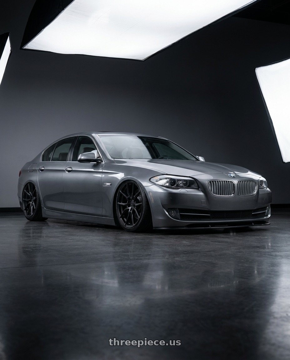2016 BMW 5 Series F10 with Aodhan AFF1 5x120 20x9+30 Matte Black wheels