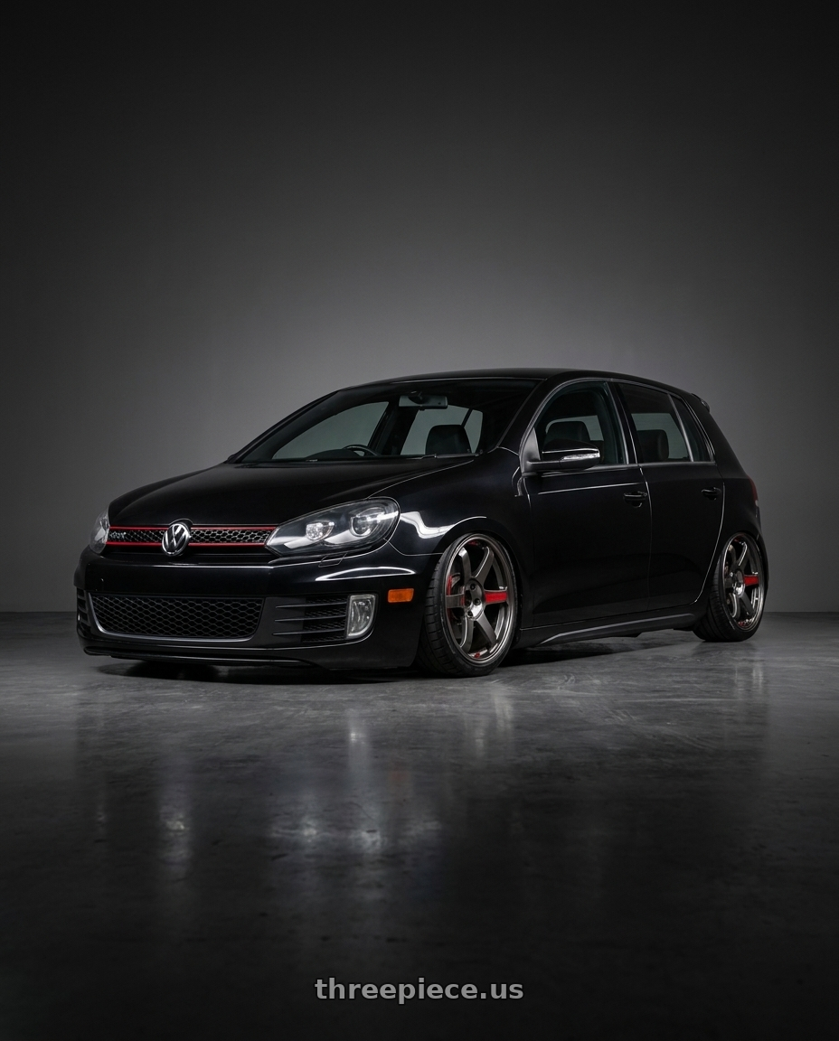 2010 golf gti with Volk Racing TE37 Saga SL 5x114.3 18x8.5+45 Pressed Graphite wheels
