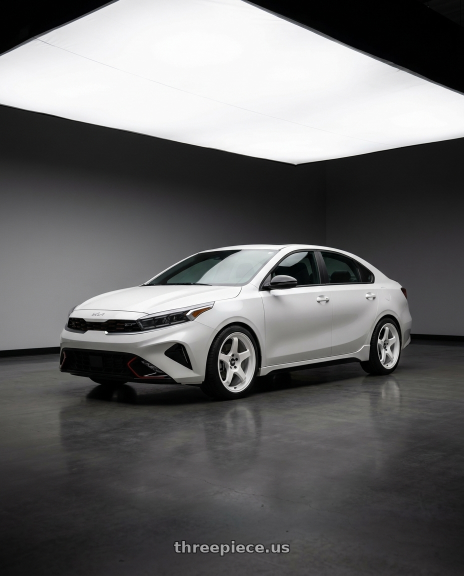 2023 Kia Forte Gt Limited Snow White Pearl with MST Wheels CR 5X114.3 18X8.5 +35 Alabaster White wheels
