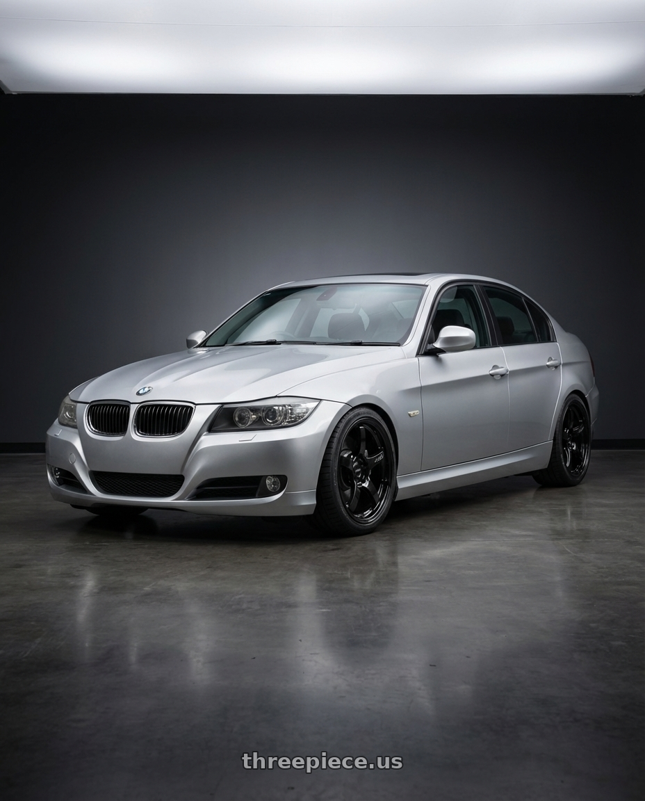 2012 BMW 3 Series E92 with Gram Lights 57CR 5x120 18x9.5+38 Glossy Black wheels