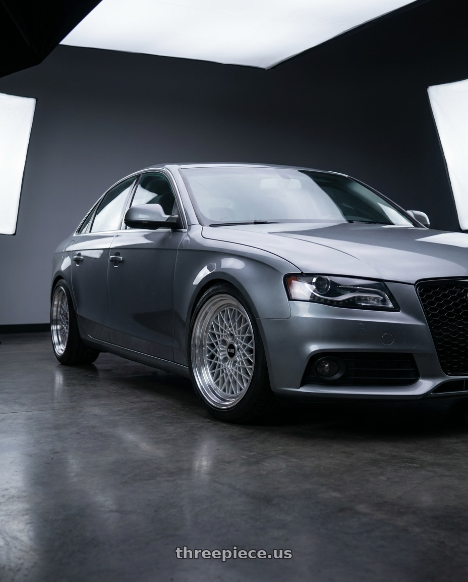 2009 audi a4 b8 with Ns Wheels NS-MDV2 5x100 16x9.5 +0 Silver with Machined Lip wheels