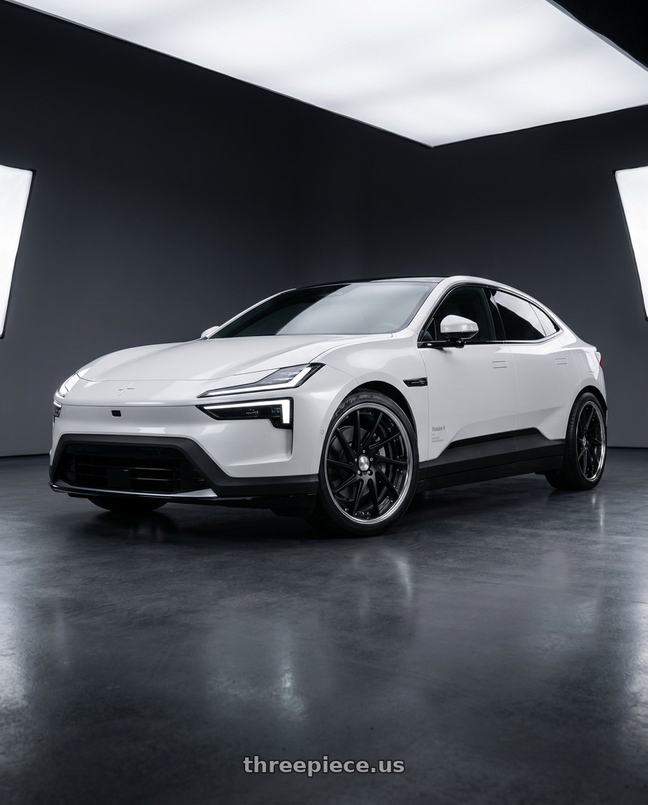 2026 Polestar 4 with Work Gnosis Cvs 5x108 21x9.5+45 W Disk Matte Black wheels