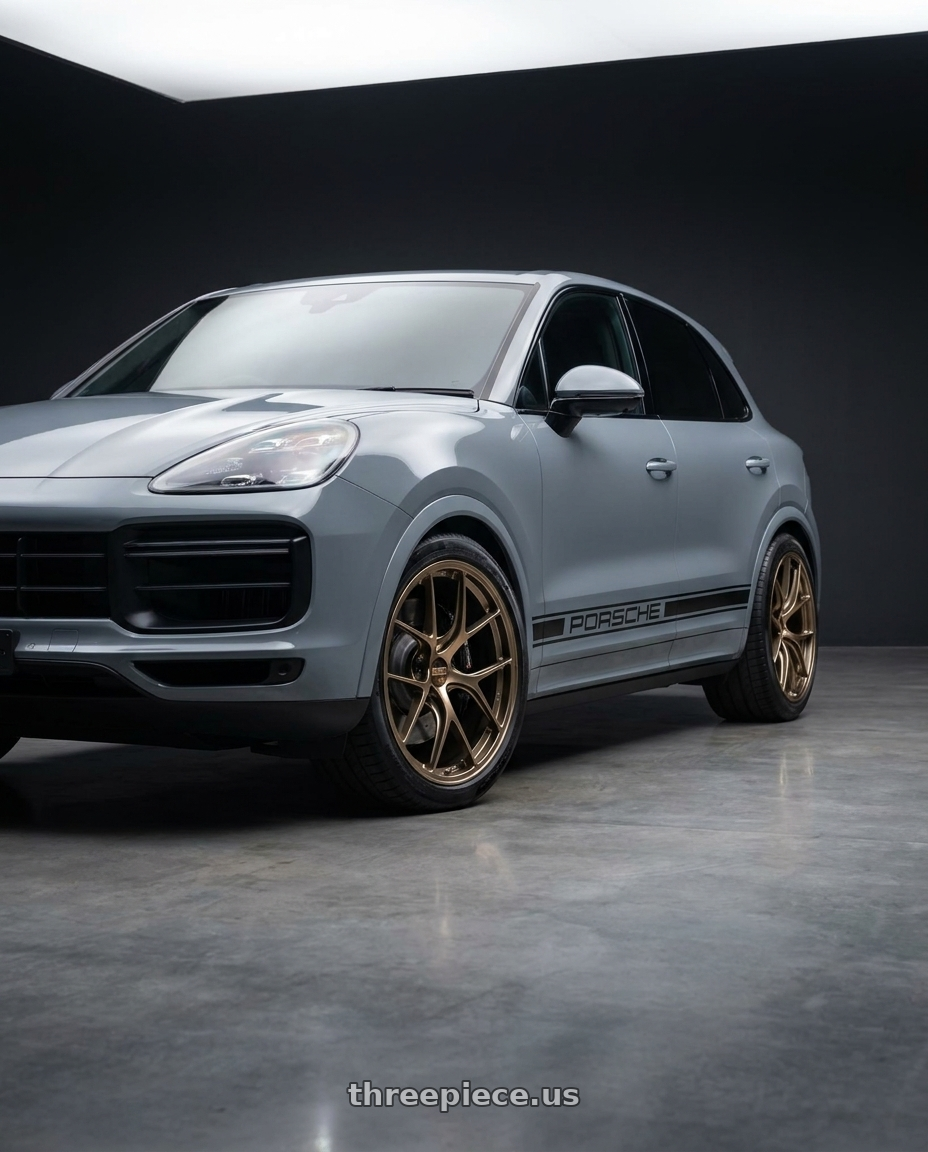 Cayenne S 2024 with BBS RI-D 5x112 21x10.5 +10 Diamond Gold wheels