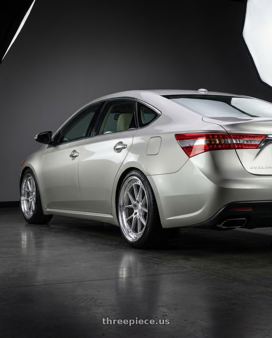 2013 toyota avalon with Aodhan DS08 5X114.3 19x9.5+30 Silver w/Machined Face wheels rear three quarter view slight stretch tires