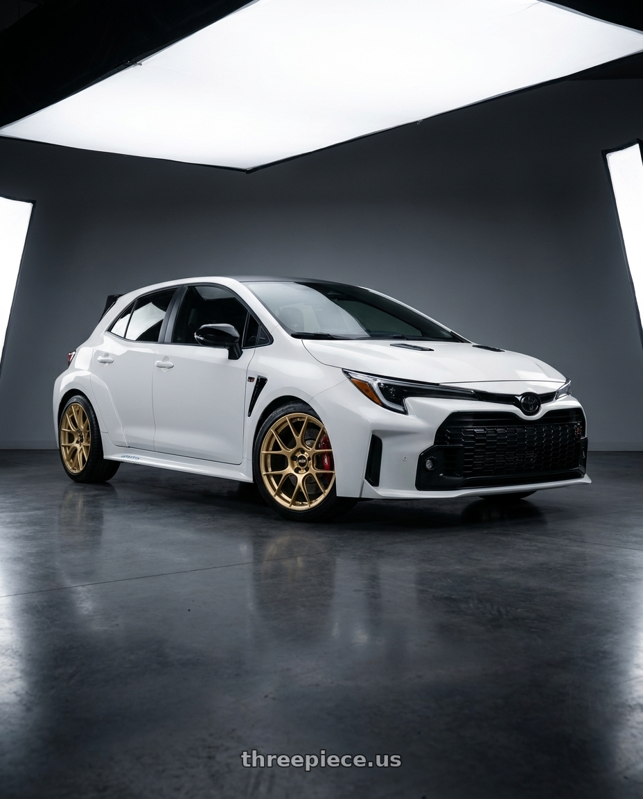 2024 Toyota Gr corolla with BBS RE-V7 5x114.3 18x9 +35 Gold wheels