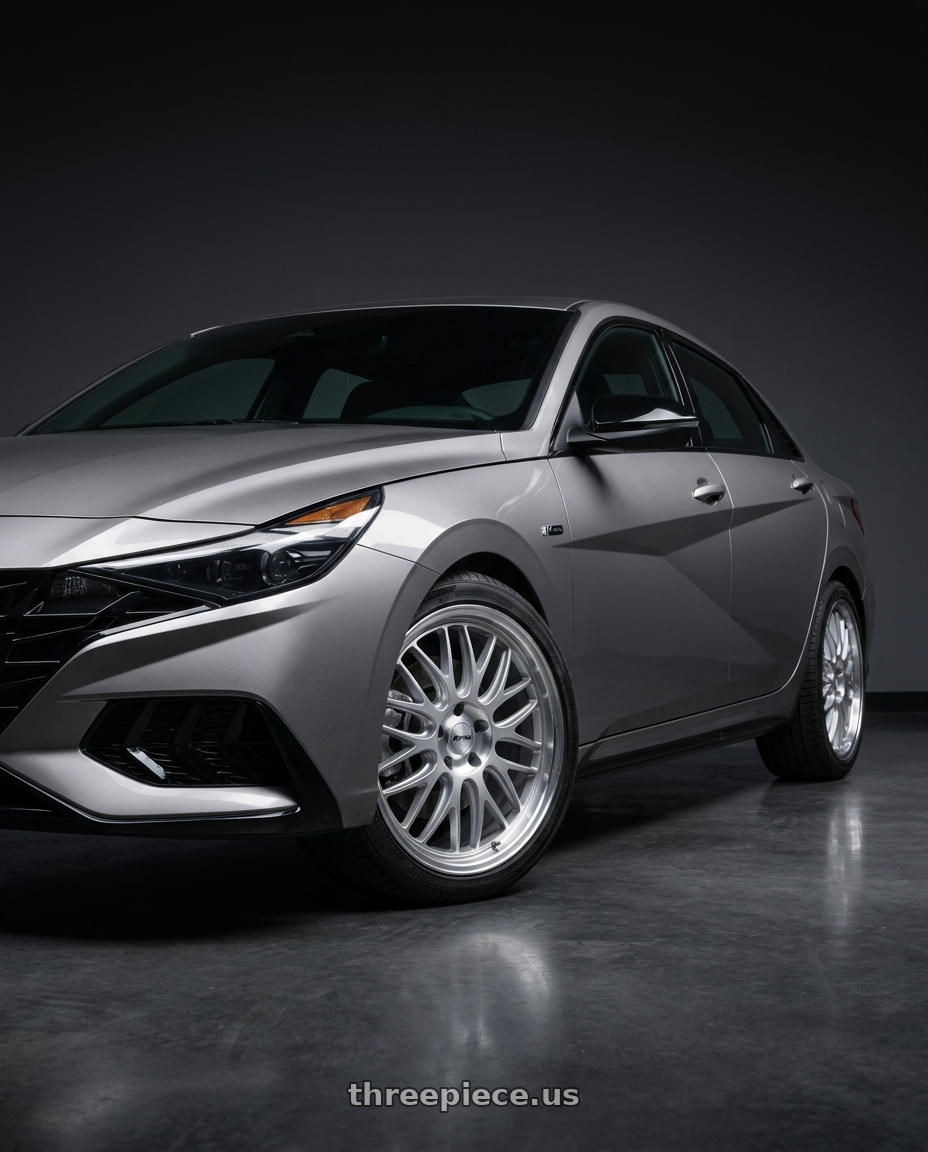 2023 Hyundai Elantra n line with Petrol P4C 5X114.3 16X7 +40 SILVER W/ MACHINED FACE & LIP wheels