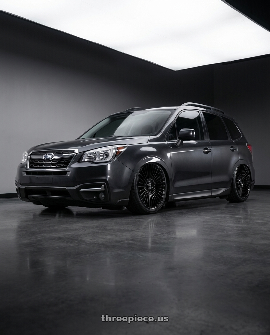 2017 Subaru Forester XT Dark Metallic Grey with DOLCE LUXURY TRENTO 6x135/6x139.7 22x9.5 +35 Glossy Black wheels