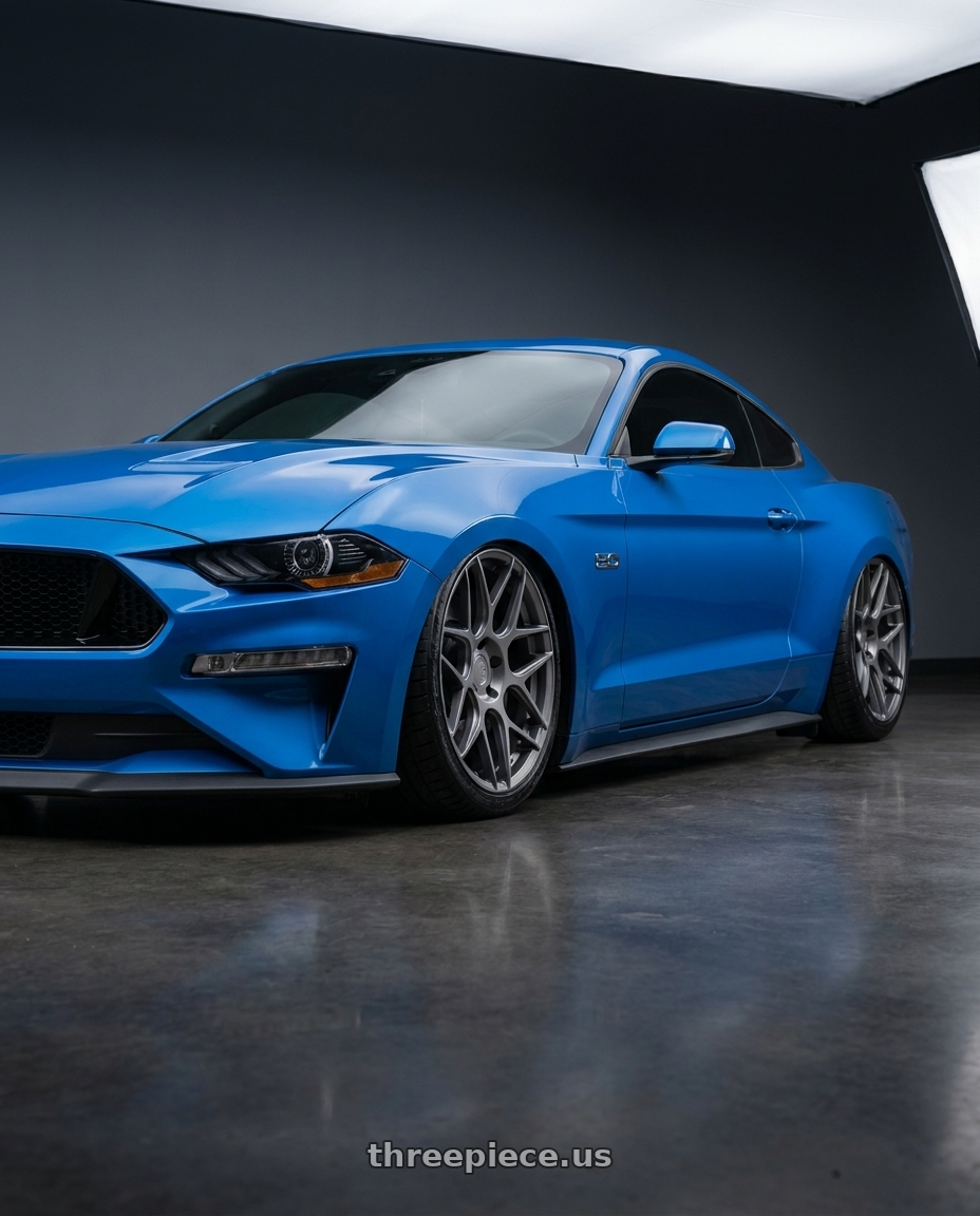 2022 Ford Mustang GT with Aodhan AFF2 5x114.3 19x8.5+35 Matte Gray wheels